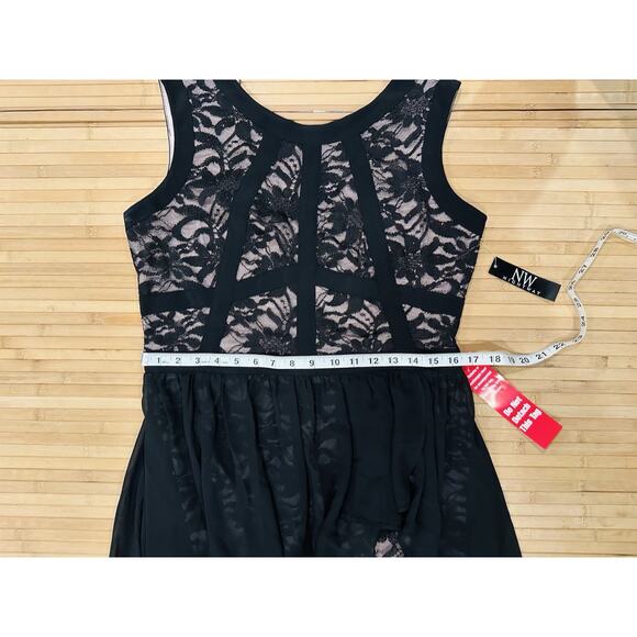 Nightway NEW Sparkle Lace Chiffon Women’s 14 Formal Party Event Stellar - Picture 11 of 14